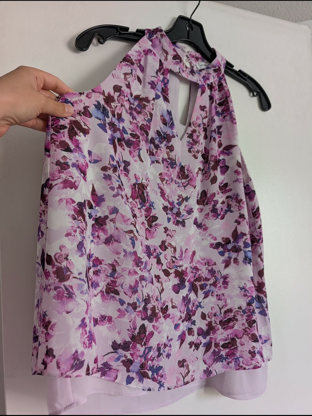 Purple Floral Halter Blouse Women's Small